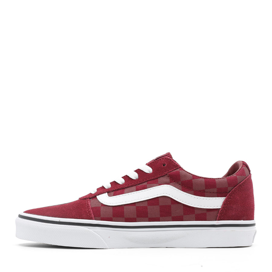 Vans Old Skool Racing Stripe Sneakers Womens Size 7 Canvas Red White | eBay